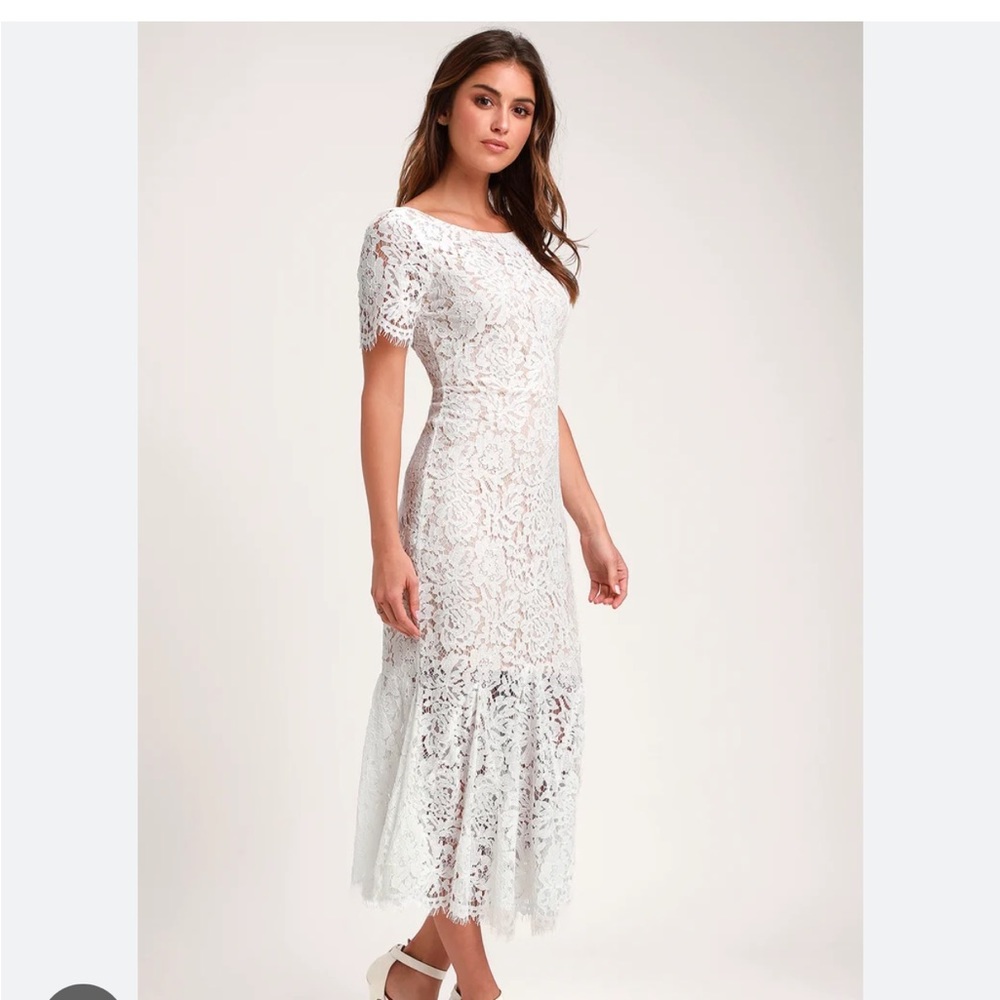 Lulus white short sleeve dress